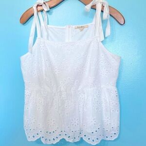 Rebellion White Peplum Top Size Large